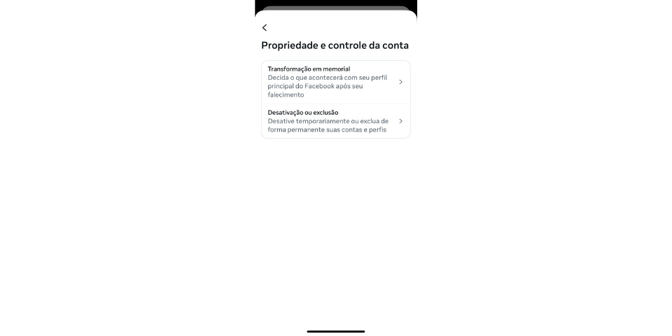 Toque em “Desativação ou exclusão”
